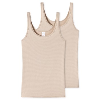 Schiesser 2P Modal Essentials Tank Tops Beige 42 Dame