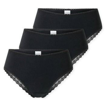 Schiesser Trusser 3P Modern Brazillian Slips Sort bomuld 36 Dame
