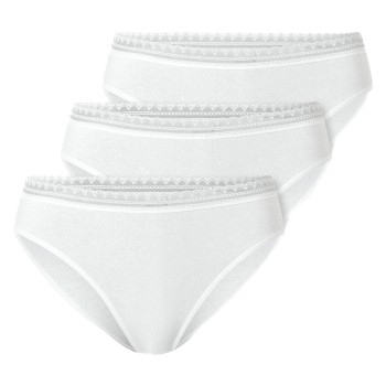 Schiesser Trusser 3P Modern Lace Rio Briefs Hvid bomuld 40 Dame
