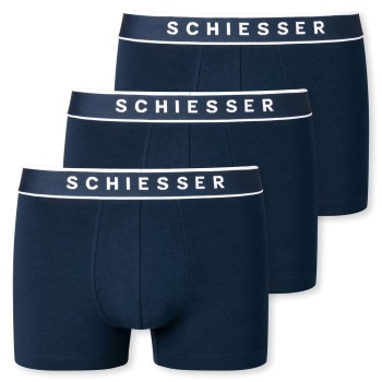 Schiesser 3P Organic Cotton Boxer Briefs 3XL-4XL Mørkblå bomuld 3XL Herre