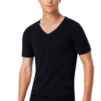Schiesser 2P Organic Cotton V-Neck 3XL-4XL Sort økologisk bomuld 3XL Herre