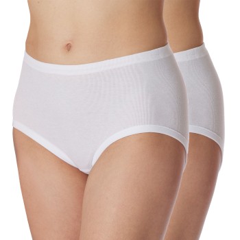 Schiesser Trusser 2P Original Classics Fine Rib Waist Panties Hvid bomuld 48 Dame