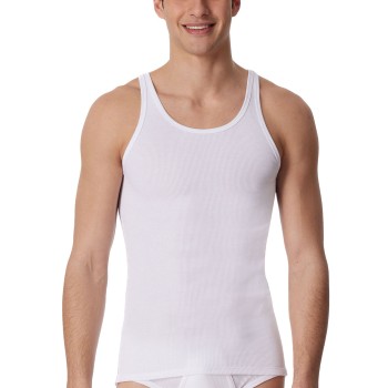 Schiesser Original Double Rib Undershirt Hvid bomuld Large Herre
