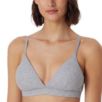 Schiesser BH Pure Rib Organic Cotton Soft Bra Grå B 75 Dame