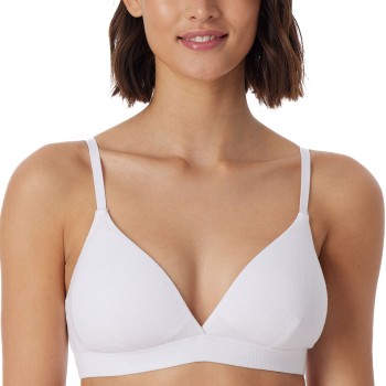 Schiesser BH Pure Rib Organic Cotton Soft Bra Hvid C 85 Dame