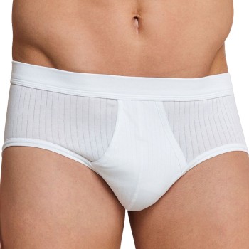 Schiesser 2P Sport Briefs With Fly Hvid bomuld Medium Herre