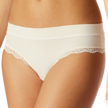 Schiesser Trusser Unique Cotton Lace Brazilian Brief Creme bomuld 38 Dame