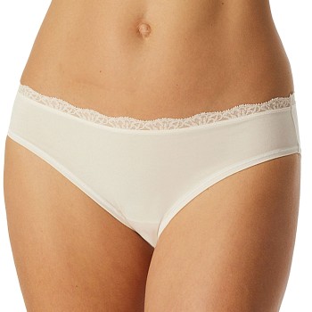 Schiesser Trusser Unique Cotton Rio Brief With Lace Creme bomuld 42 Dame