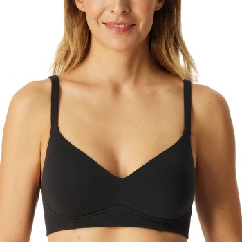 Schiesser BH Unique Cotton Soft Bra Sort bomuld A 75 Dame