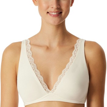 Schiesser BH Unique Cotton Soft Bra With Lace Creme bomuld B 70 Dame