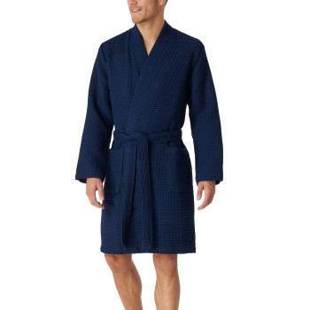 Schiesser Waffle Bathrobe Mørkblå bomuld X-Large Herre