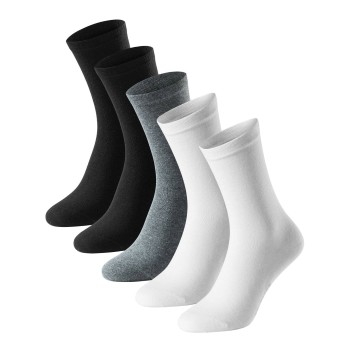 Schiesser Strømper 5P Women Blue Bird Socks Sort/Hvid Str 35/38 Dame