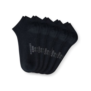 Schiesser Strømper 5P Women Sneaker Socks Sort Str 39/42 Dame