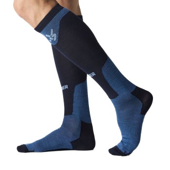 Seger Strømper Alpine Advanced Light Wool Compression Marine/Blå Str 34/36