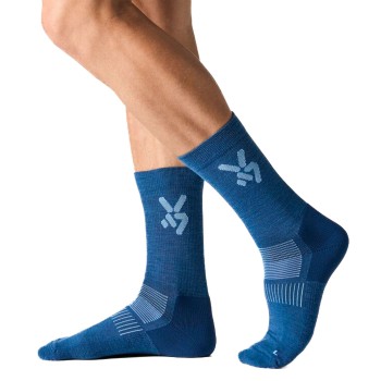 Seger Strømper Glide Wool Ski Socks Marine/Blå Str 37/39