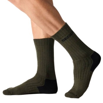 Seger Strømper Wanderer Heavy Wool Socks Mørkgrøn  Str 43/45