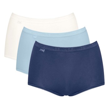 Sloggi Trusser 3P Basic Plus Maxi Colored Marine/Blå bomuld 44 Dame