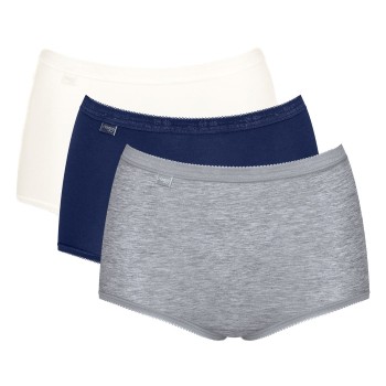 Sloggi Trusser 3P Basic Plus Maxi Colored Blå/Grå bomuld 48 Dame