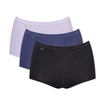 Sloggi Trusser 3P Basic Plus Maxi Colored Sort/Blå bomuld 48 Dame