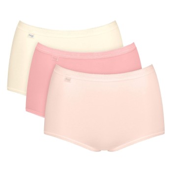 Sloggi Trusser 3P Basic Plus Maxi Colored Rød/Gul bomuld 38 Dame