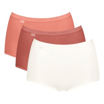 Sloggi Trusser 3P Basic Plus Maxi Colored Laksrosa bomuld 42 Dame
