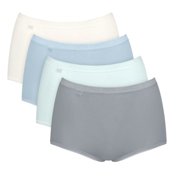 Sloggi Trusser 4P Basic Plus Maxi Panty Blå/Blå bomuld 44 Dame