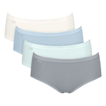 Sloggi Trusser 4P Basic Plus Midi Color Blå/Blå bomuld 44 Dame