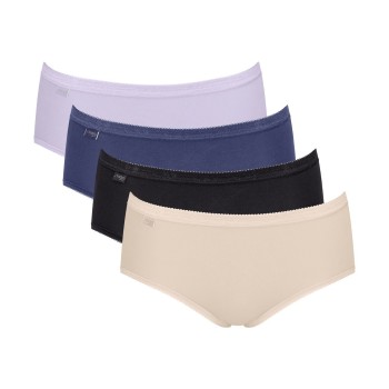 Sloggi Trusser 4P Basic Plus Midi Color Blå/Lila bomuld 46 Dame