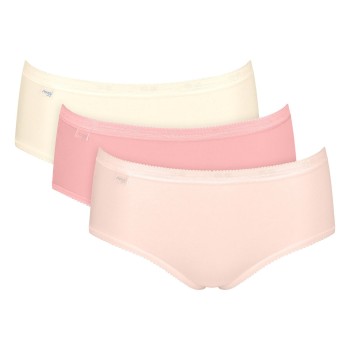 Sloggi Trusser 3P Basic Plus Midi Colored Rød/Gul bomuld 44 Dame