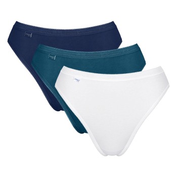 Sloggi Trusser 3P Basic Tai Multi Marine/Blå bomuld 38 Dame