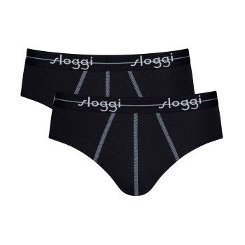 Sloggi 2P For Men Start Midi Sort bomuld Large Herre