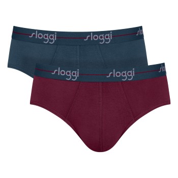 Sloggi 2P For Men Start Midi Mørkrørd bomuld Large Herre
