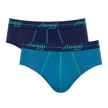 Sloggi 2P For Men Start Midi Blå bomuld Medium Herre
