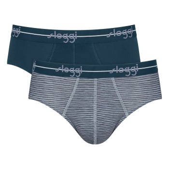 Sloggi 2P For Men Start Midi Gråstribet bomuld X-Large Herre