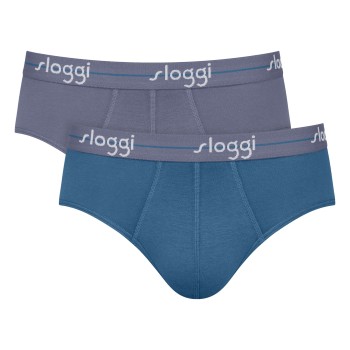 Sloggi 2P For Men Start Midi Ocean bomuld Large Herre