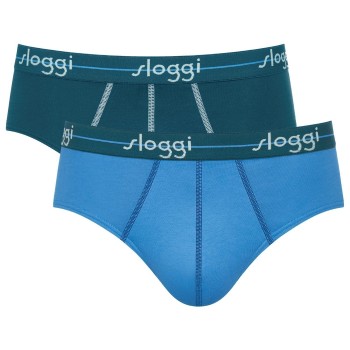 Sloggi 2P For Men Start Midi Blå/Lyseblå bomuld Large Herre