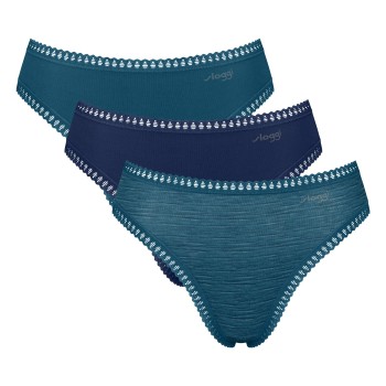 Sloggi Trusser 3P GO Crush High Leg Briefs Marine/Blå bomuld X-Large Dame