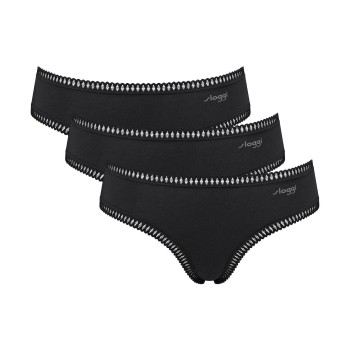 Sloggi Trusser 3P GO Crush Hipster Briefs Sort bomuld Small Dame