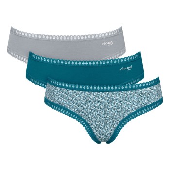 Sloggi Trusser 3P GO Crush Hipster Briefs Turkise bomuld X-Large Dame