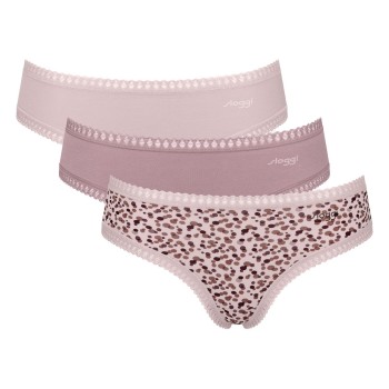 Sloggi Trusser 3P GO Crush Hipster Briefs Sand/rosa bomuld XX-Large Dame
