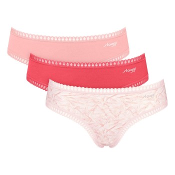 Sloggi Trusser 3P GO Crush Hipster Briefs Rød/Rosa bomuld XX-Large Dame