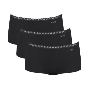 Sloggi Trusser 3P GO Crush Hipster Shorts Sort bomuld X-Small Dame