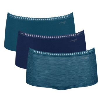 Sloggi Trusser 3P GO Crush Hipster Shorts Marine/Blå bomuld X-Small Dame