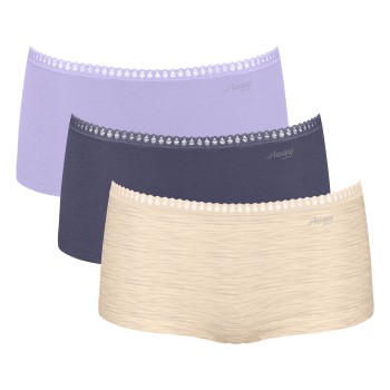 Sloggi Trusser 3P GO Crush Hipster Shorts Lilla bomuld X-Small Dame