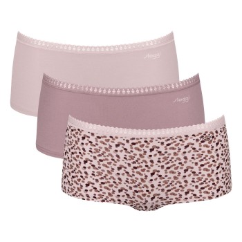 Sloggi Trusser 3P GO Crush Hipster Shorts Sand/rosa bomuld Large Dame