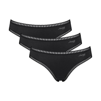 Sloggi Trusser 3P GO Crush Mini Briefs Sort bomuld Small Dame