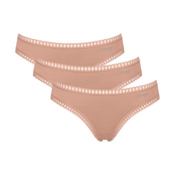 Sloggi Trusser 3P GO Crush Mini Briefs Lysbrun  bomuld Small Dame