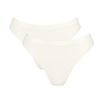 Sloggi Trusser 2P GO Sense High Leg Briefs Elfenben modal Small Dame