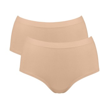 Sloggi Trusser 2P GO Sense High Waist Briefs Beige modal Large Dame