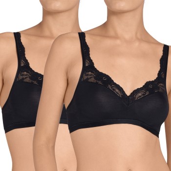 Sloggi BH 2P Romance SI BH Sort B 75 Dame